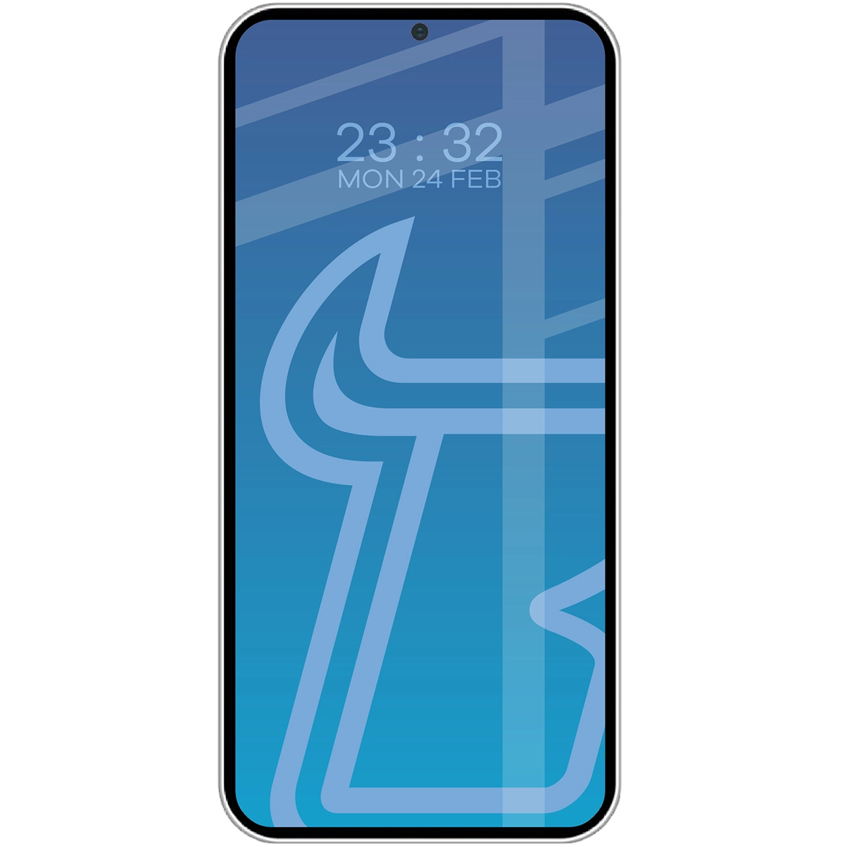 Wizualizacja na telefonie z nałożonym szkłem hartowanym Bizon Glass Edge